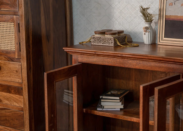 Modern Zinnia Premium Solid Mango Wood Buffet Sideboard