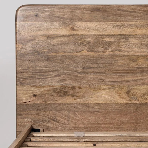 Juniper Solid Wood Bed in Natural Finish - All Sizes