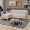 Classic Solid Sheesham Wood and Fabric L Shaped Sofa
