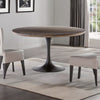 Modern Solid Wood and Iron Base Dining Table