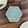 Bone Inlay Solid Wood Hexagonal Serving Tray