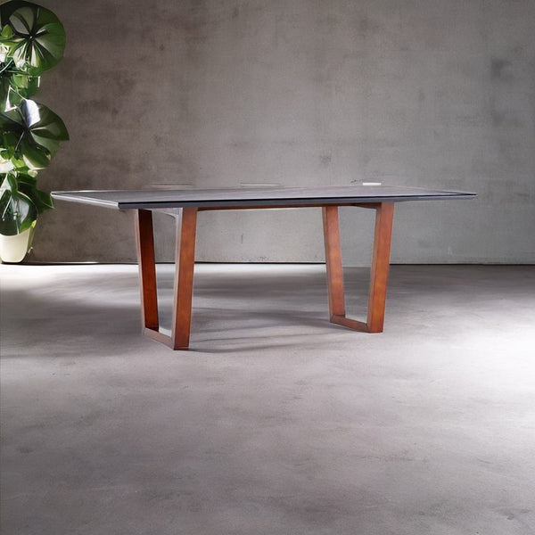 Classic SolidWood and Marble Top Dining Table