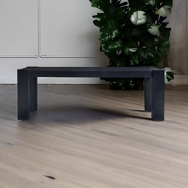 Classic Solid Wood Dining Table In Black Finish