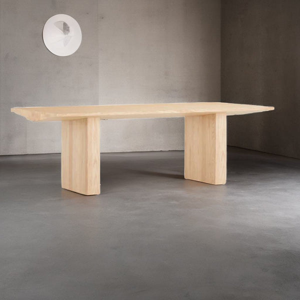 Modern Solid Wood Dining Table In Lime Finish