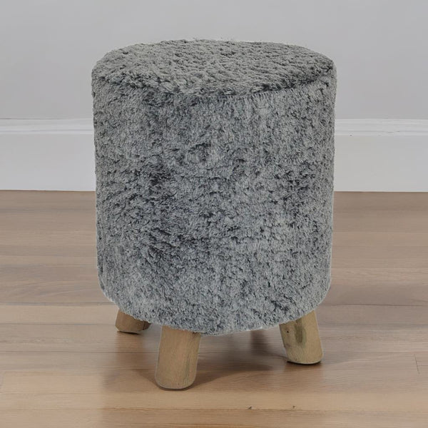 Classic Solid Sheesham Wood and Fabric Foot Stool