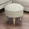 Classic Solid Sheesham Wood and Fabric Foot Stool