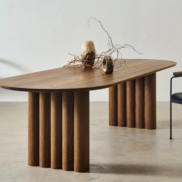 Modern Oval Solid Wood Dining Table