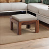 Classic Solid Sheesham Wood and Fabric Foot Stool