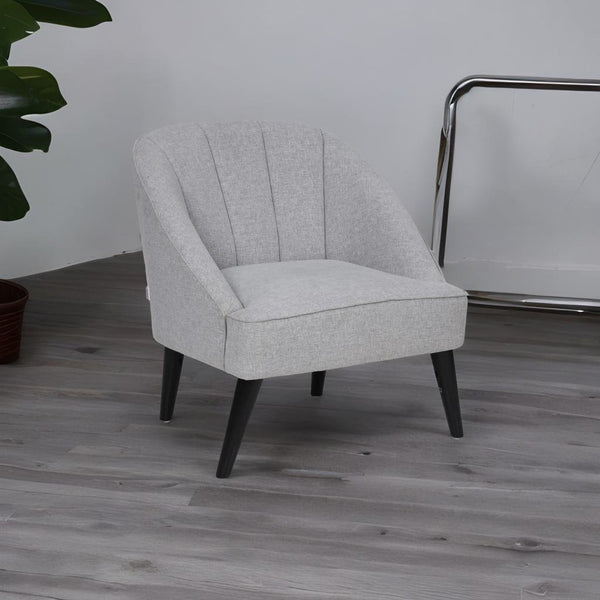 Modern Fabric Grey Color Barrel Chair