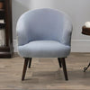 Modern Fabric Light Blue Color Barrel Chair
