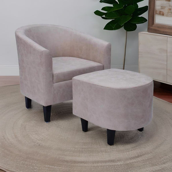 Modern Fabric Beige Colour Barrel Chair