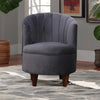 Modern Fabric Grey Color Barrel Chair