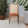 Classic Rattan Sheesham Solid Wood and Fabric Dining Chair