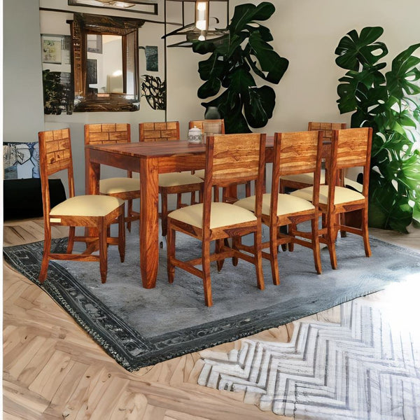 Classic Solid Wood 8 Seater Dining Table Set