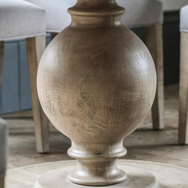 Antalya Modern Solid Wood Round Dining Set With Chairs - 4 Seater, 6 Seater - All Sizes