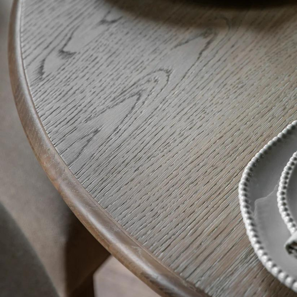 Luxury Solid Wood Round 6 Seater Dining Table Set