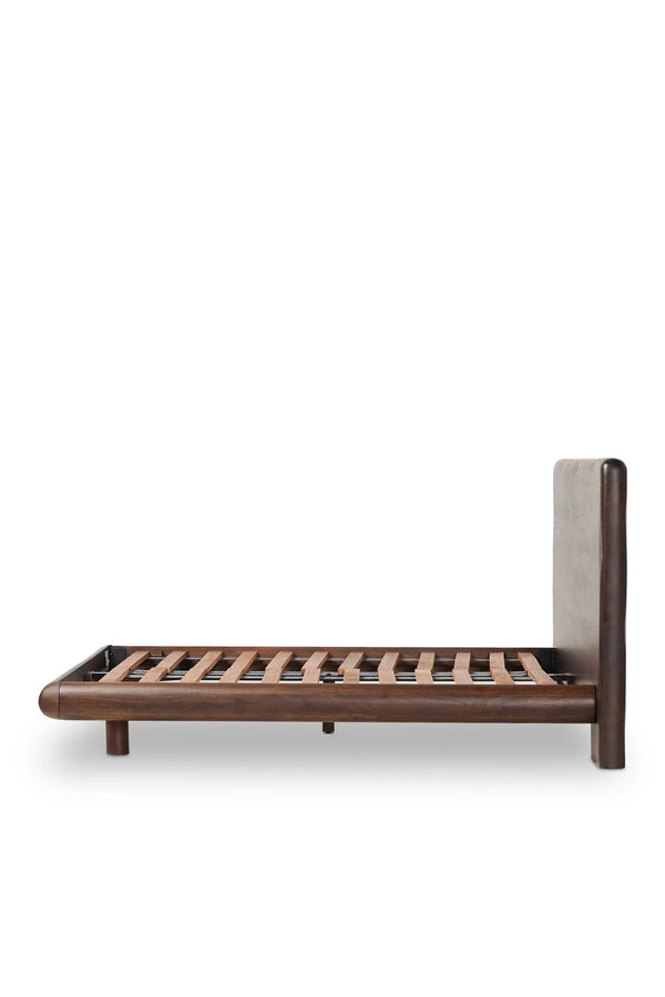 Juniper Solid Wood Bed in Brown Finish - All Sizes