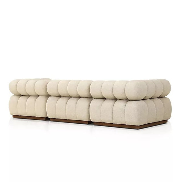 Lave 3 Seater Boucle Sofa - White Finish