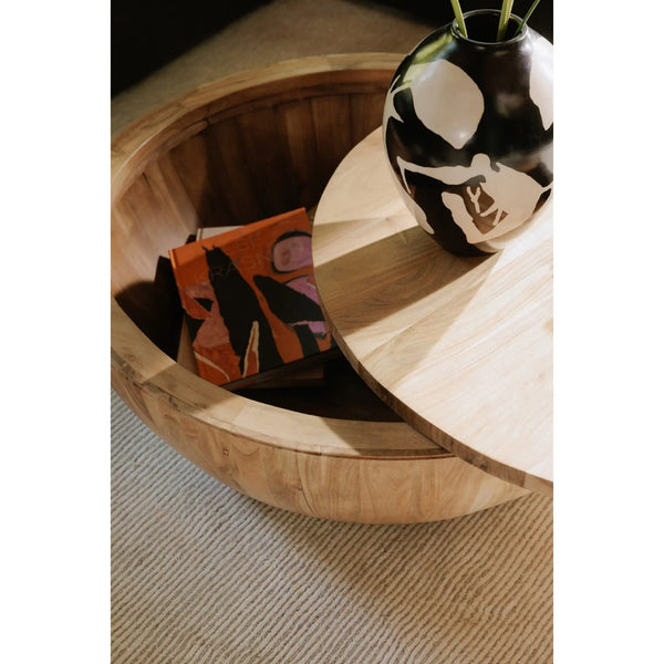Modern Clean Round Storage Coffee Table