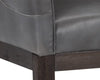 Modern Solid Wood Leather Arm Chair- Grey Finish