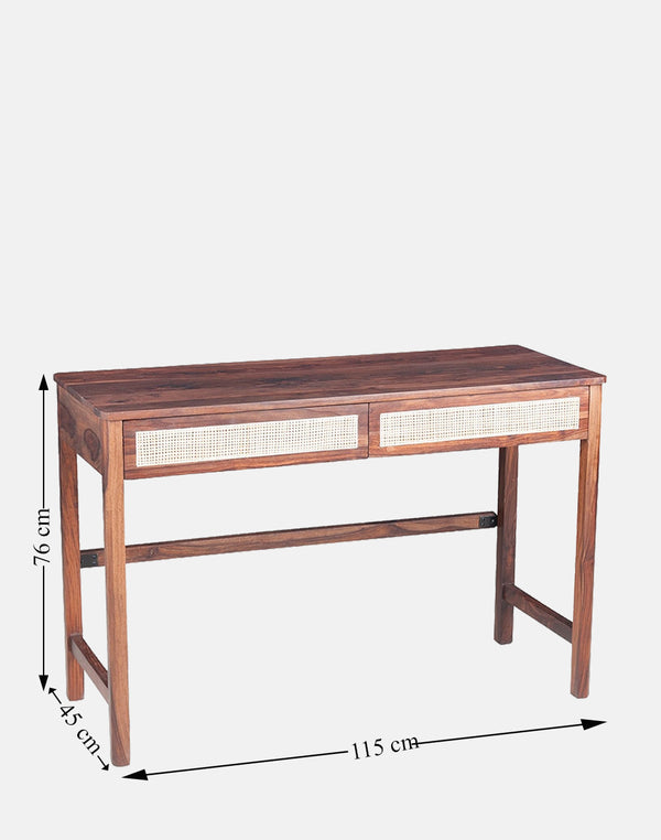 Solid Wood Study Table Drawer - brown natural