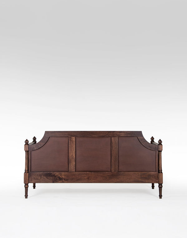 Classic Rattan Solid Wood Day Bed- Brown Finish