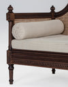 Classic Rattan Solid Wood Day Bed- Brown Finish