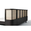 Rio Classic Solid Wood Rattan Bed With Attached Side Table In Black Finish -All sizes