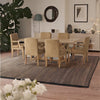 Antalya Modern Solid Wood 6 Seater Dining Table Set With Upholstered Chairs