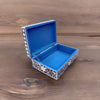 Solid Wood Jewelry Box Floral Pattern | Blue Color