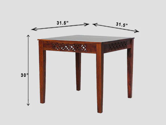Classic Solid Sheesham Wood 4 Seater Dining Table Set