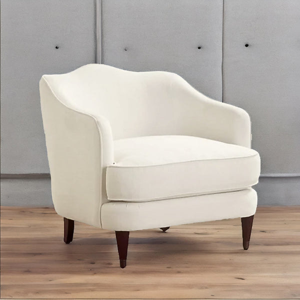 Modern Solid Wood Curve Sofa Chair - White Finish