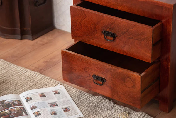 Modern Hollis Solid Mango Wood Nightstand Bedside Table