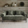 Modern Solid Wood 2 Seater Velvet Sofa - Green Finish