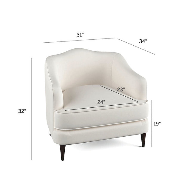 Modern Solid Wood Curve Sofa Chair - White Finish