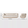 Milano Beige Modern Boucle Fabric Sofa - 4 Seater