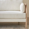Classic Rattan Solid Wood 3 Seater Fabric Sofa- Natural Finish