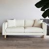 Modern Solid Wood 2 Seater Fabric Sofa - Beige Finish