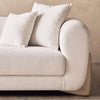 Modern Curve Solid Wood 3 Seater Fabric Sofa - White Finish