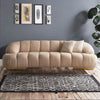 Modern Solid Wood Premium Fabric 4 Seater Sofa - Cream Finish