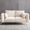 Modern Solid Wood 2 Seater Velvet Sofa - Beige Finish