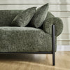 Premium Solid Wood 3 Seater Fabric Sofa - Green Finish