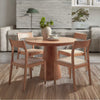 Antalya Modern Solid Wood 4 Seater Round Dining Table Set