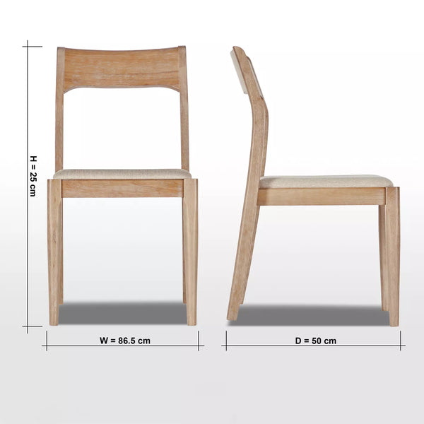 Antakya Modern Solid Wood 4 Seater Round Dining Table Set