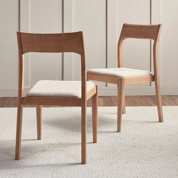 Antakya Modern Solid Wood 4 Seater Round Dining Table Set