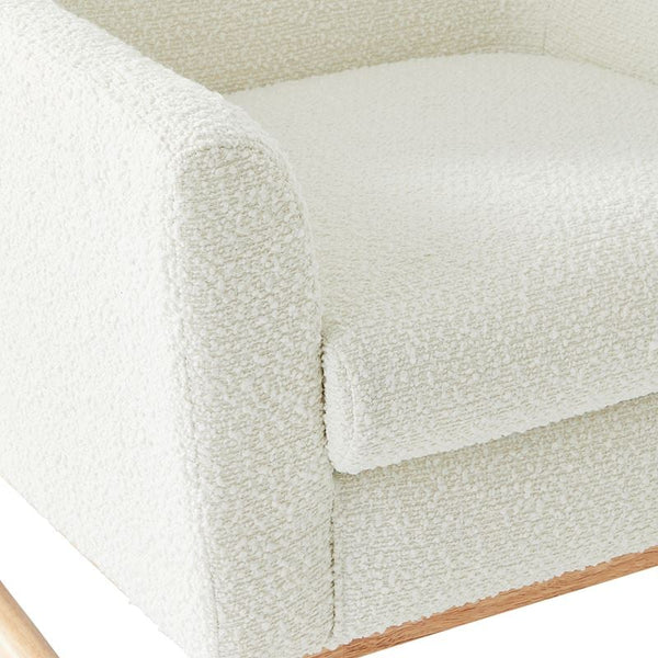 Kids White Boucle Rocking Chair