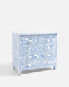 Blue Toki Bone Inlay Chest of 5 Drawers