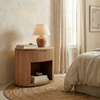 Clayne Oak Wood Bedside Table With 1 Drawer
