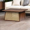 Classic Rattan Sheesham Solid Wood Walnut Finish Coffee Table