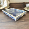 Solid Wood Serving Tray - Blue / White